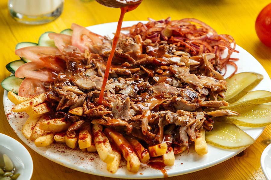 Döner mit Käse überbacken